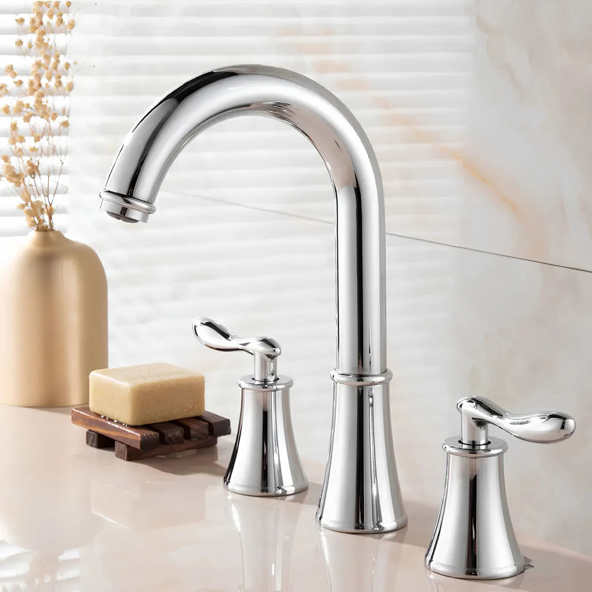 Torneira Para Banheiro Duplocomando Inox Bica Alta Arco - Homedeccori