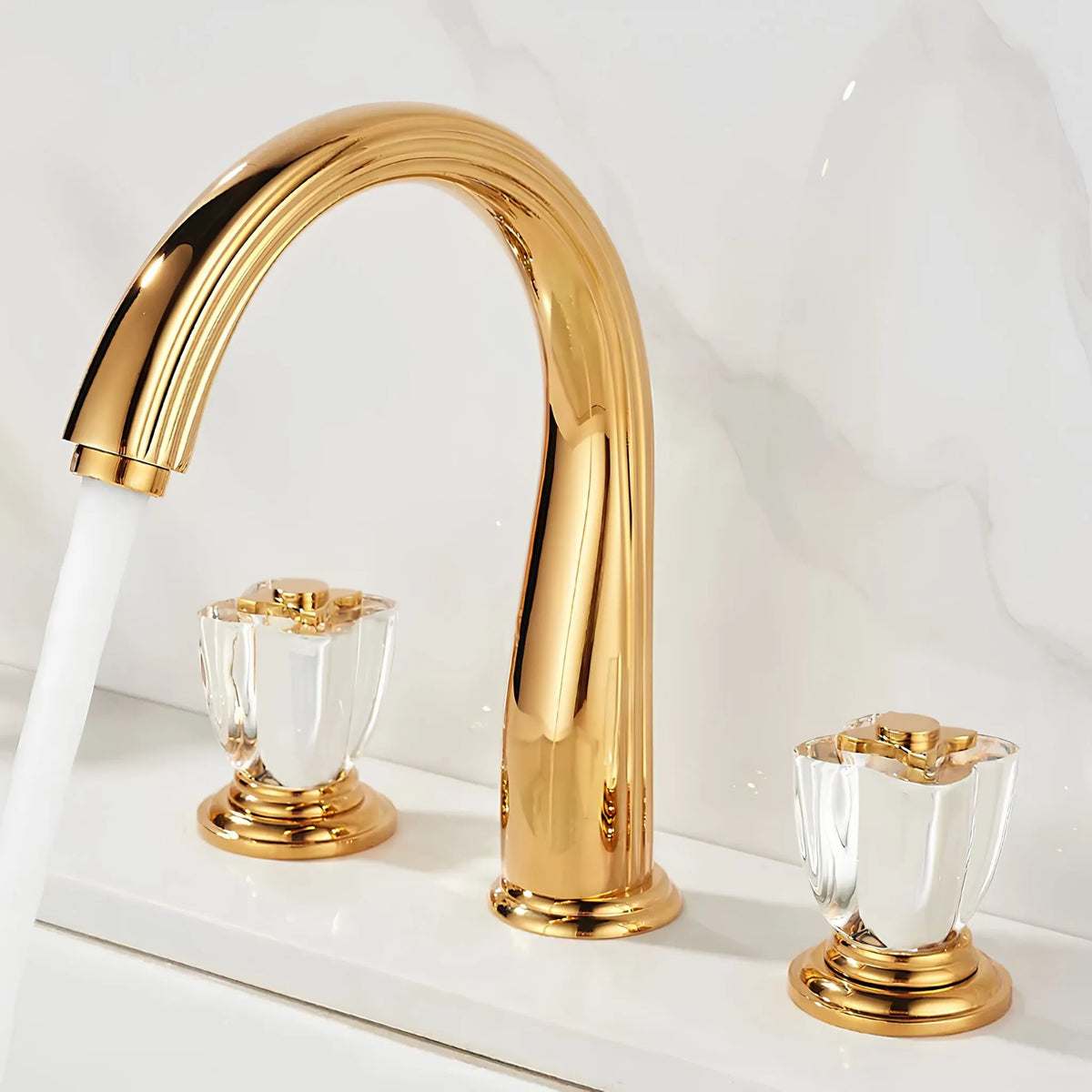 Torneira Para Banheiro Inox Duplo Comando Cristal Cristalle - Homedeccori