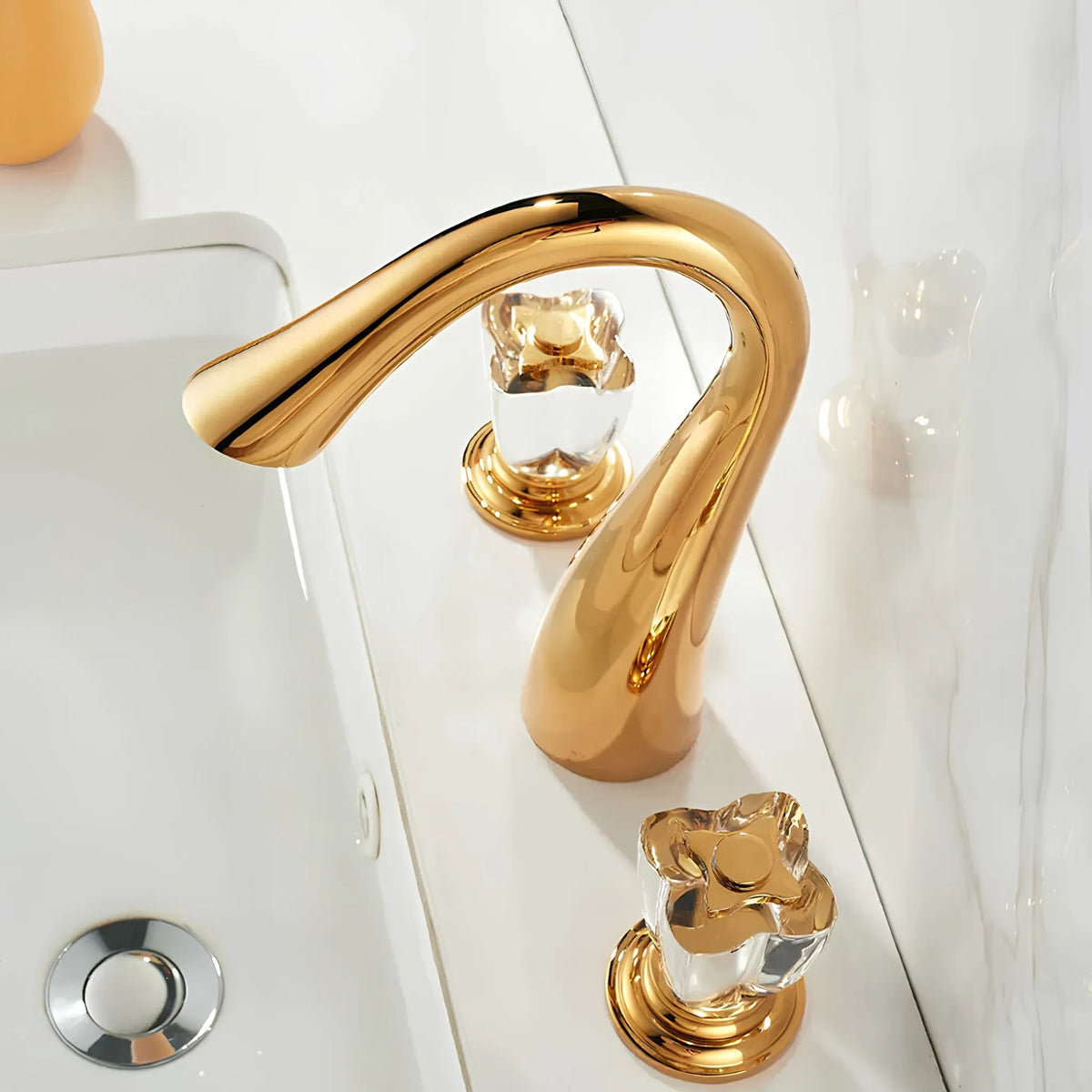 Torneira Para Banheiro Inox Duplo Comando Cristal Cristalle - Homedeccori