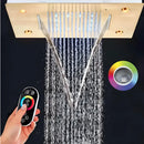 Chuveiro De Teto Embutir Cascata Inox LED Spa AquaLuminos