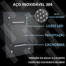Chuveiro De Teto Embutir Cascata Inox LED Spa AquaLuminos