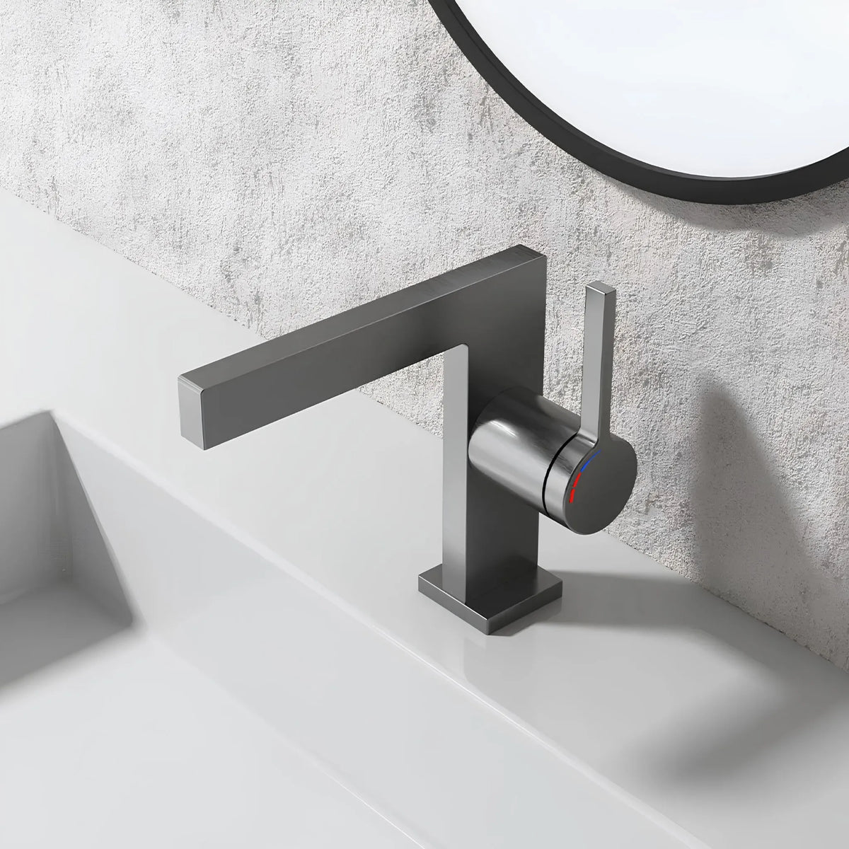 Torneira Para Banheiro Moderna Inox Monocomando Squaro - Homedeccori