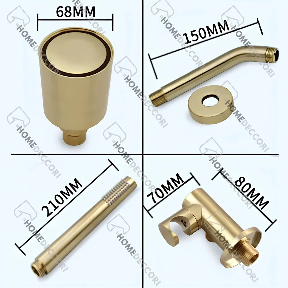 Ducha De Parede Inox Completa À Gás Monocomando Calla - Homedeccori