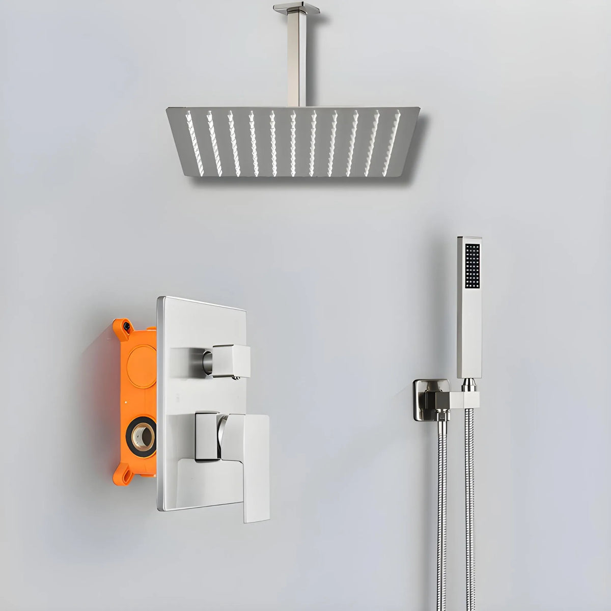 Chuveiro De Teto Inox Escovado Completo Ultraslim