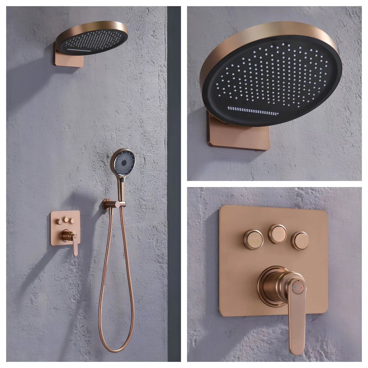 Ducha De Parede Spa Inox Jato Monocomando Completo Ovale - Homedeccori