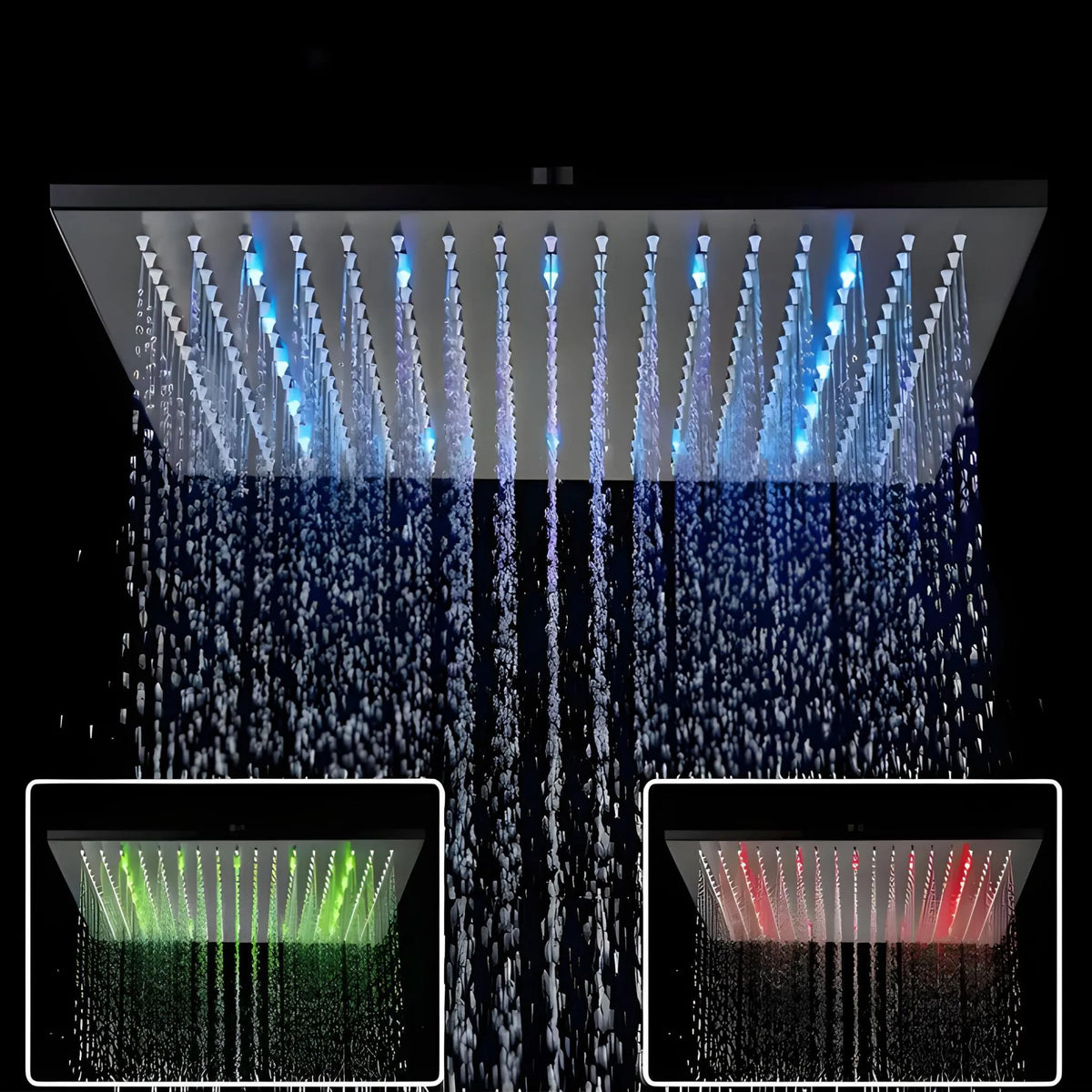 Chuveiro De Teto Inox Quadrado 40cm Led Slim AquaLuxe