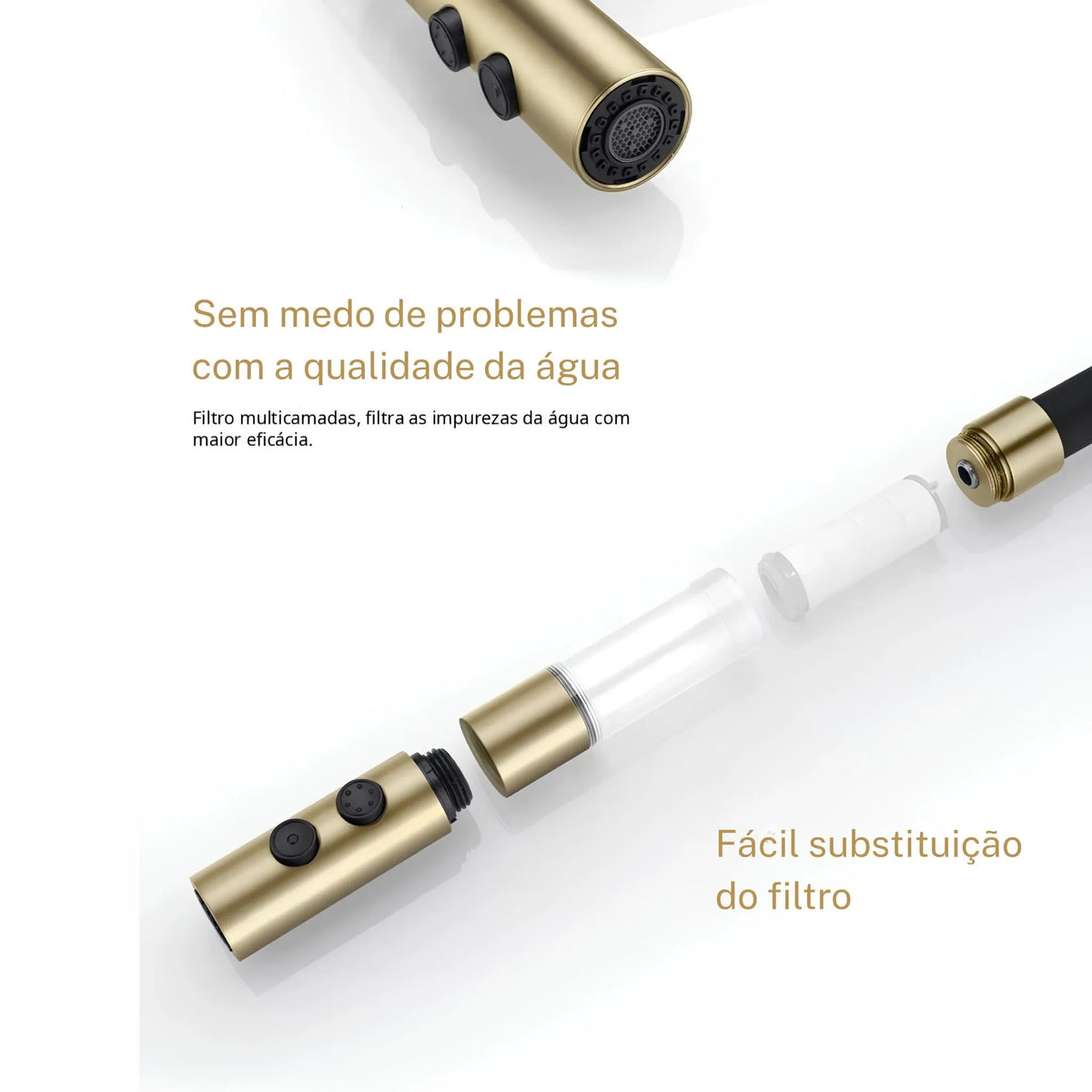 Torneira Gourmet Cozinha Inox Monocomando Filtro Fluvia - Homedeccori