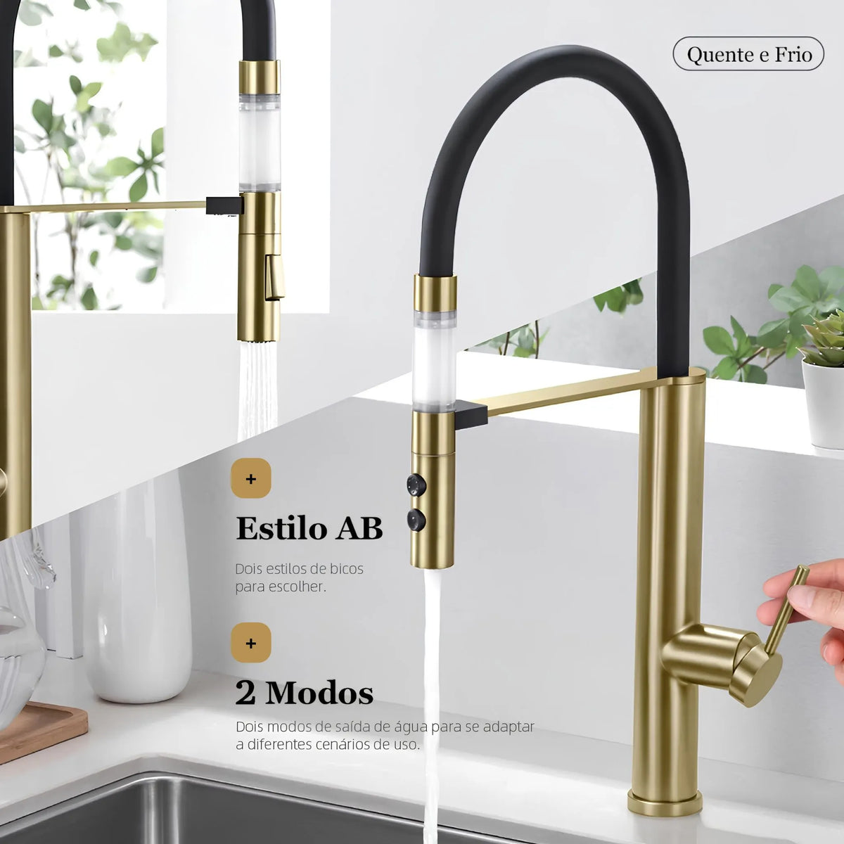 Torneira Gourmet Cozinha Inox Monocomando Filtro Fluvia - Homedeccori