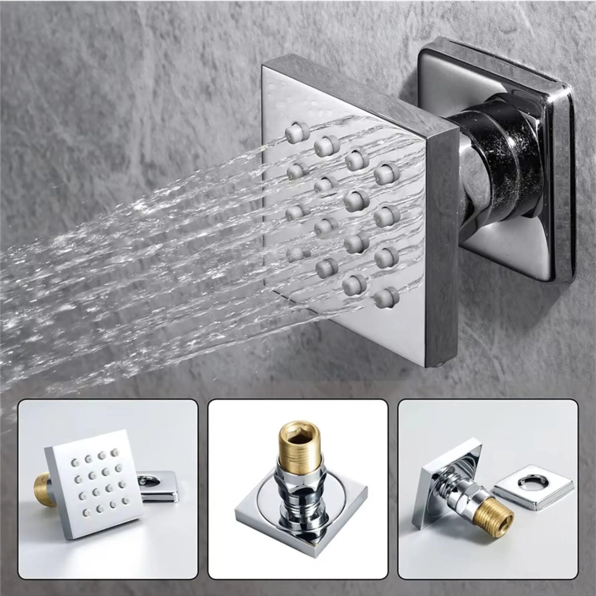 Ducha De Teto Embutir Inox 70x35 LED Bluetooth Spa Sonata - Homedeccori
