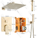 Chuveiro De Teto Quadrado Inox Dourado Escovado Ultraslim