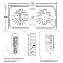 Ducha De Teto Embutir Inox 70x35 LED Bluetooth Spa Sonata