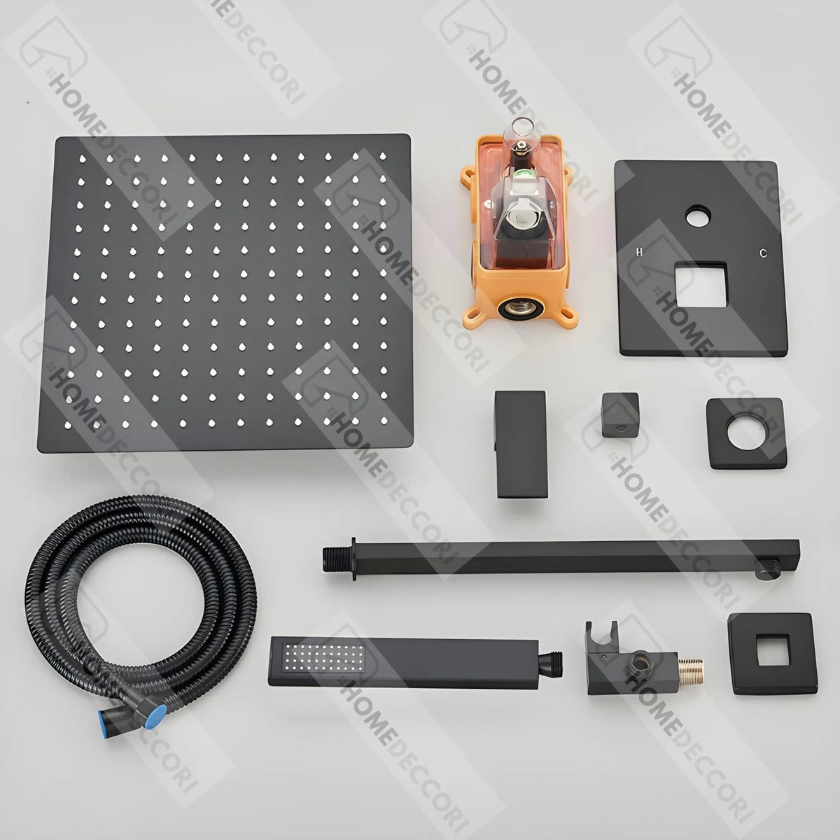 Chuveiro De Teto Quadrado Inox Preto Fosco Ultraslim