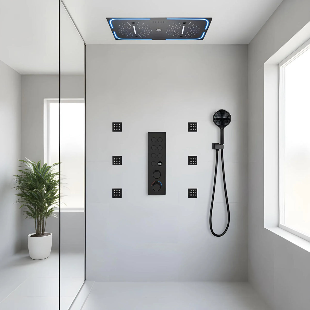 Ducha De Teto Embutir Inox 70x35 LED Bluetooth Spa Sonata - Homedeccori