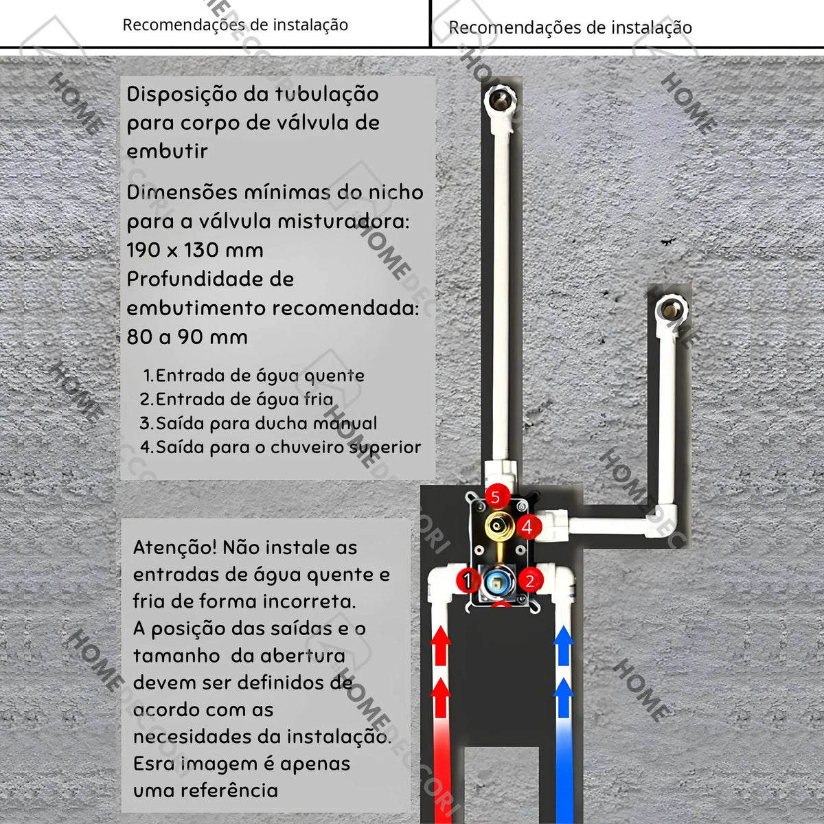 Ducha De Parede Spa Inox Completa À Gás Monocomando Rotondo - Homedeccori
