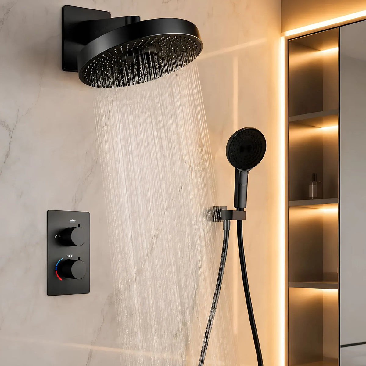 Ducha De Parede Spa Inox Completa À Gás Monocomando Rotondo - Homedeccori