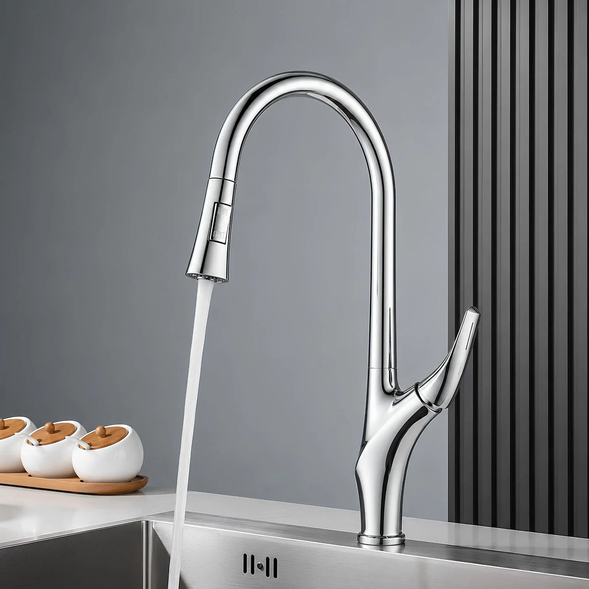 Torneira Gourmet Cozinha Inox Monocomando Extensível Ravello - Homedeccori