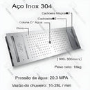 Ducha de Teto Embutir Spa Inox 90x30cm LED Bluetooth Stellar
