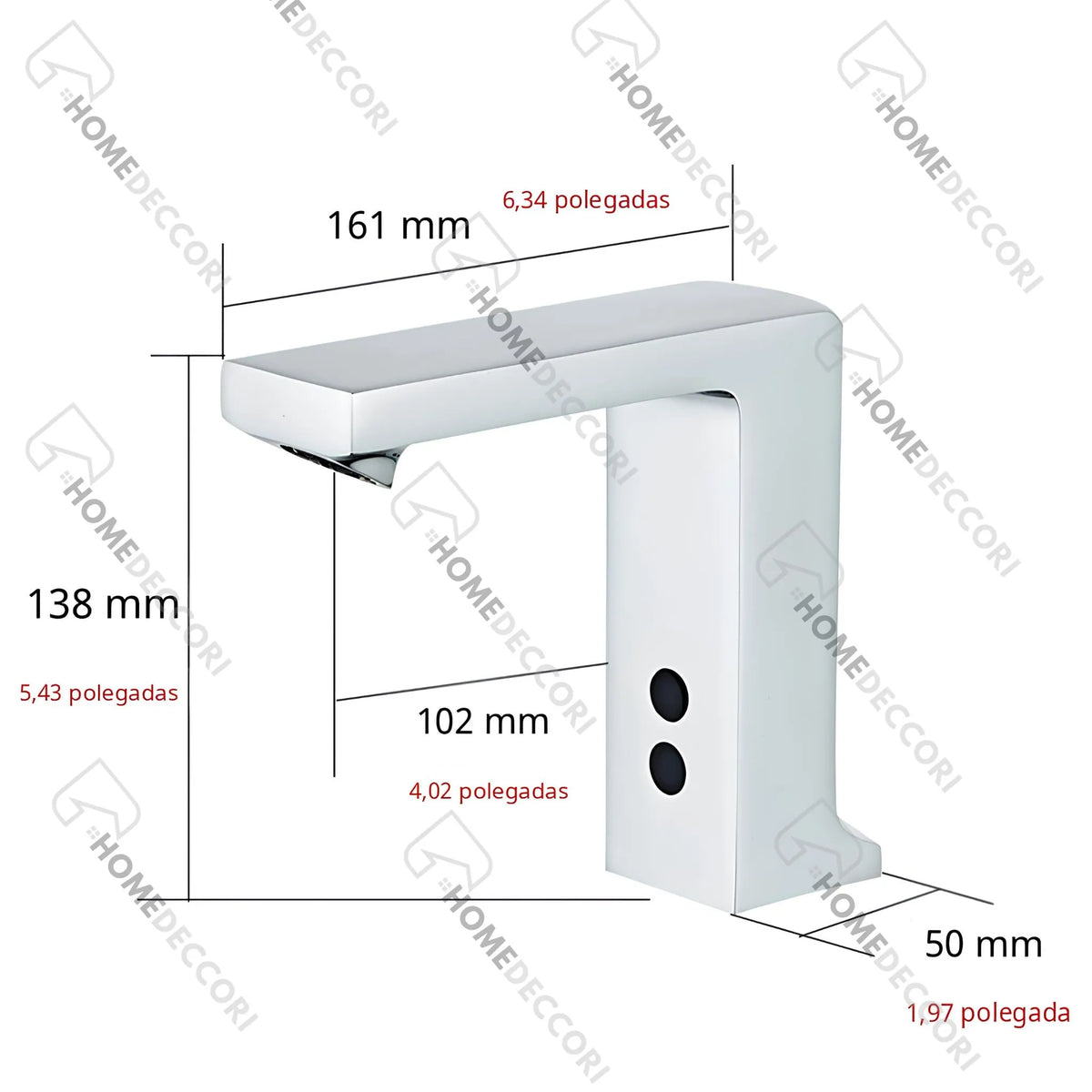 Torneira Automática Sensor Inox Bancada Novara - Homedeccori