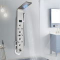 Ducha Vertical Com Hidro Cascata Led Display Digital Inox Slim JetFlow