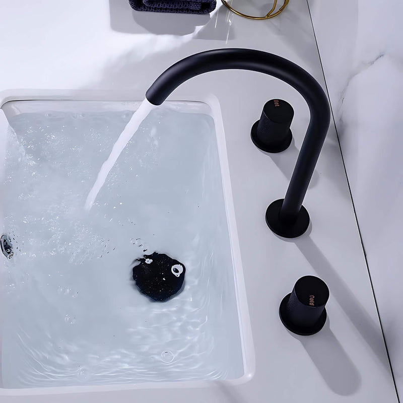 Bathroom-Sink-Faucet-Dohm-Bathroom-Sink-Faucet-Deck-Mounted-Three-hole-Two-handles-Matte-Black-Signature-Faucets Bathroom-Sink-Faucet-Dohm-Bathroom-Sink-Faucet-Deck-Mounted-Three-hole-Two-handles-Matte-Black-Signature-Faucets
