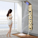 Ducha Vertical Com Hidro Cascata Led Display Digital Inox Slim JetFlow