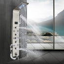 Ducha Vertical Com Hidro Cascata Led Display Digital Inox Slim JetFlow