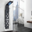 Ducha Vertical Com Hidro Cascata Led Display Digital Inox Slim JetFlow