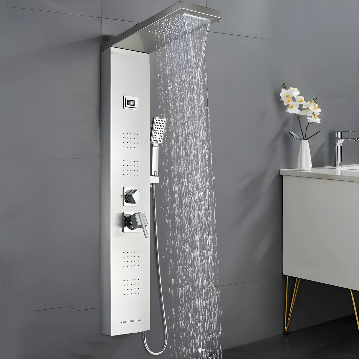Ducha Vertical Spa Hidromassagem Cascata Inox AquaZen