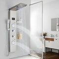 Ducha Vertical Com Hidro Cascata Led Display Digital Inox Spa Royal