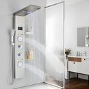 Ducha Vertical Com Hidro Cascata Led Display Digital Inox Spa Royal