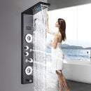 Ducha Vertical Com Hidro Cascata Led Visor Inox Spa Palazzi