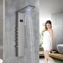Ducha Vertical Spa Infinity Hidromassagem Cascata Led Display Digital Inox