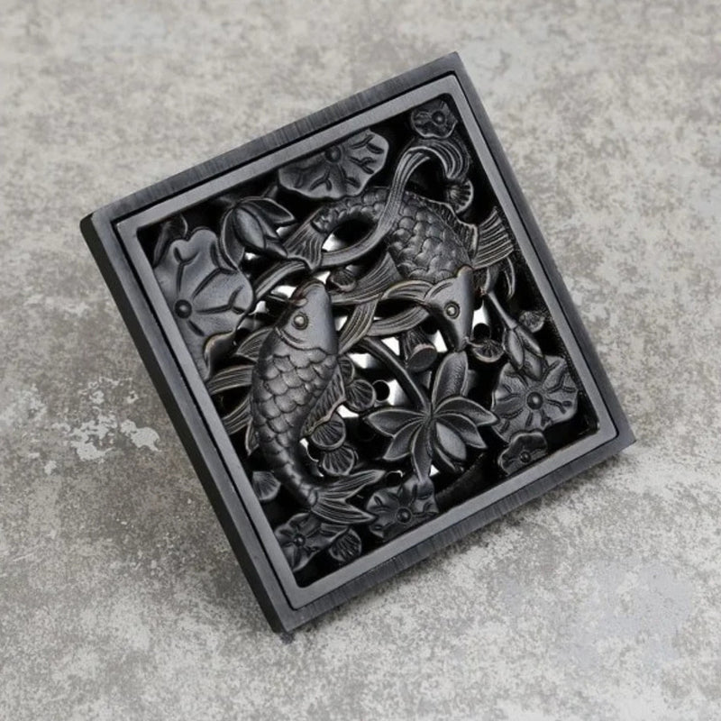 Ralo De Piso Para Banheiro Chuveiro Vintage Retrô Quadrado Grelha 10x10