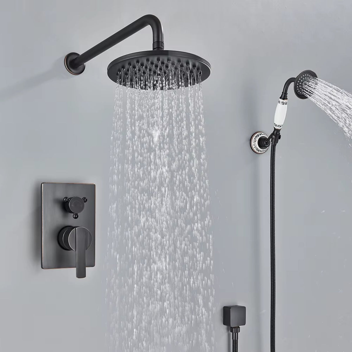 Chuveiro Vintage Inox Completo com Monocomando e Ducha Heritage - Homedeccori