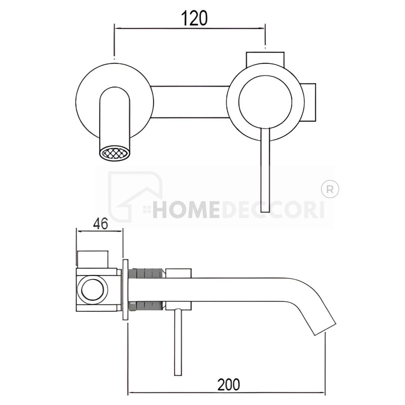 Torneira de Parede Banheiro Inox Monocomando Lavatório Dunart