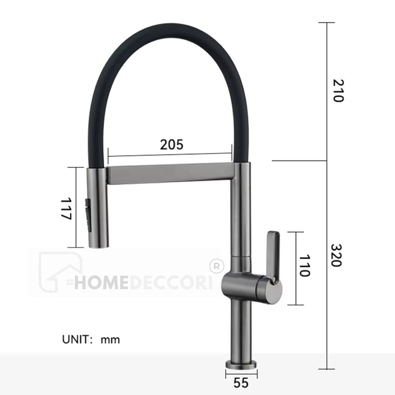 Torneira Gourmet Inox Extensível Spray 360 Bica Alta Armon