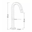 Torneira Para Banheiro Inox Água Fria Bica Alta Tuby