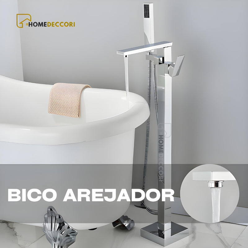 Misturador De Piso Para Banheira Monocomando Pedestal Cromado Concept