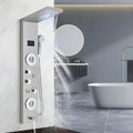 Ducha Vertical Com Hidro Cascata Led Visor Inox Spa Palazzi