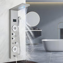Ducha Vertical Com Hidro Cascata Led Visor Inox Spa Palazzi