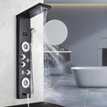 Ducha Vertical Com Hidro Cascata Led Visor Inox Spa Palazzi