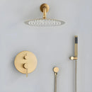 Chuveiro á gás Completo 20cm Dourado Escovado Parede Orelli