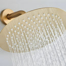 Chuveiro á gás Completo 20cm Dourado Escovado Parede Orelli