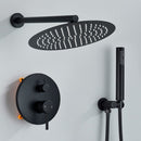 Chuveiro Á Gás Completo Inox 40cm Preto Fosco Hatmar