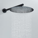 Chuveiro Á Gás Completo Inox 40cm Preto Fosco Hatmar