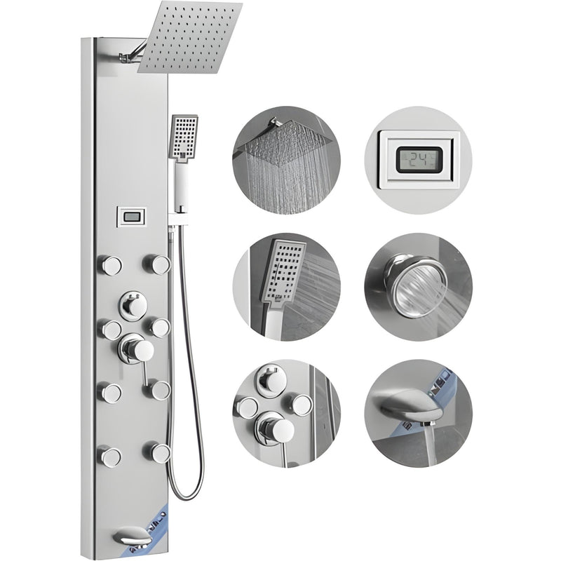 Ducha Vertical Com Hidro Spa Inox Jaguar | Importado dos EUA