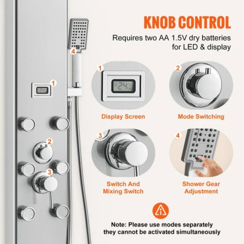 Ducha Vertical Com Hidro Spa Inox Jaguar | Importado dos EUA