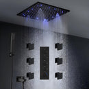 Ducha de Teto Spa Inox 50x50 Preto Fosco LED Slim Velt Preto Fosco