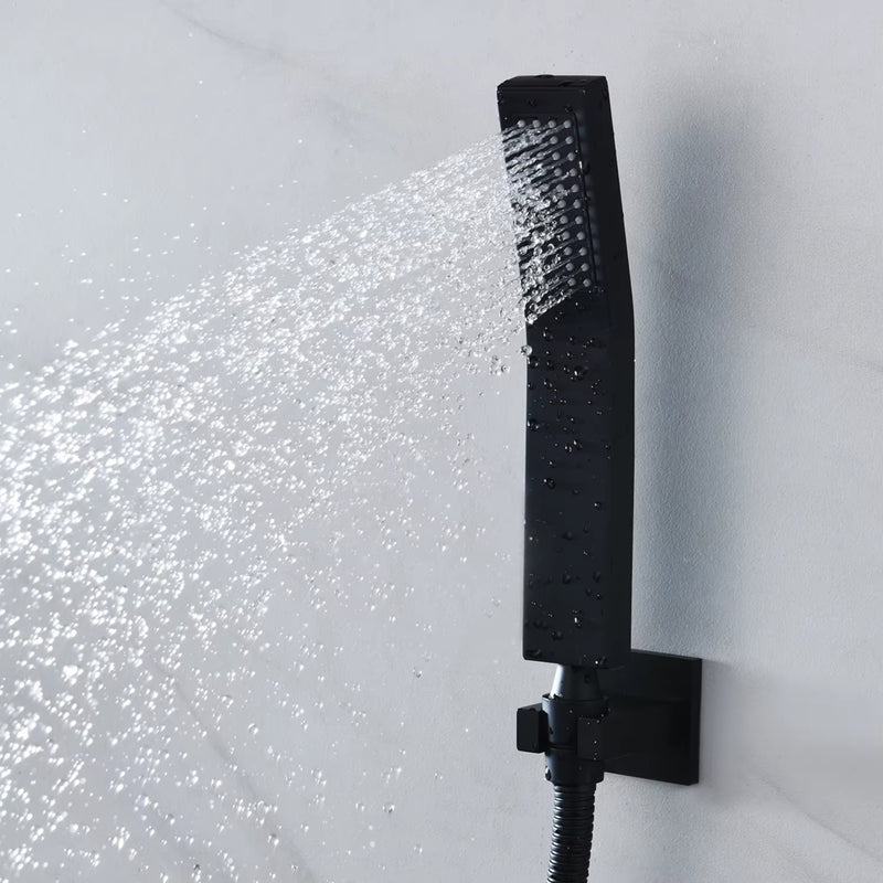 Ducha de Teto Spa Inox 50x50 Preto Fosco LED Slim Velt Preto Fosco