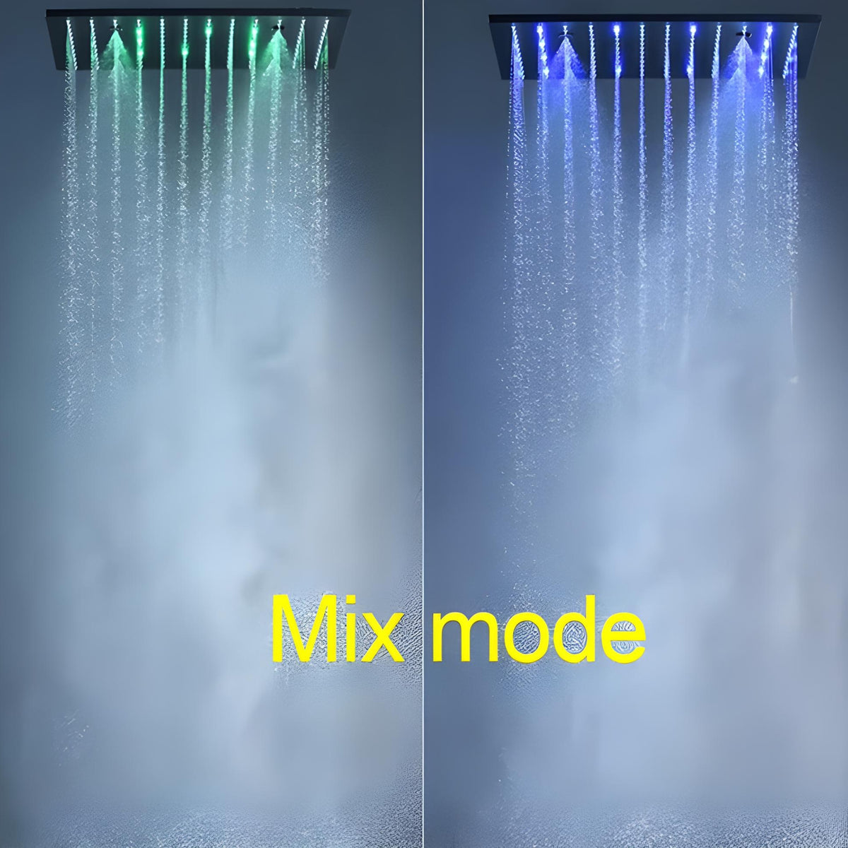 Ducha de Teto Spa Inox 50x50 LED Slim Velt Preto Fosco - Homedeccori